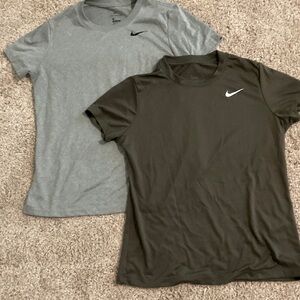 Nike Gray and Olive Dri-Fit T-Shirts